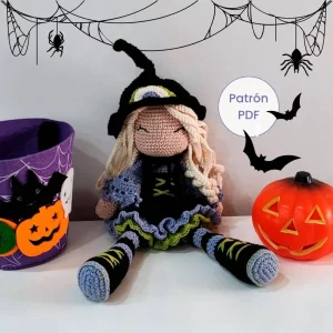 Patrón Amigurumi Brujita de Halloween – PDF descargable
