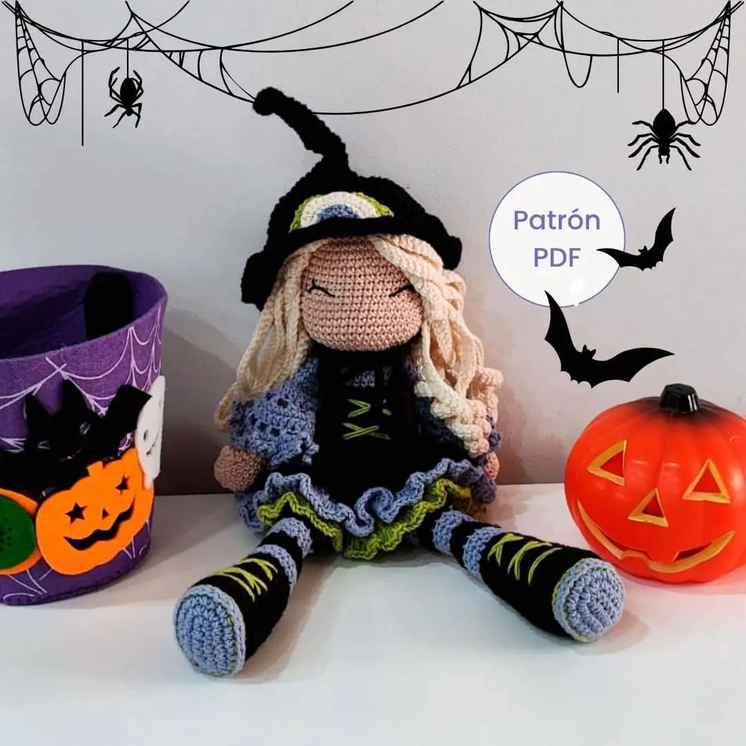 Patrón Amigurumi Brujita de Halloween – PDF descargable